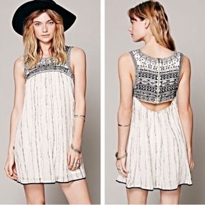 Free People Black and White Mini Dress
